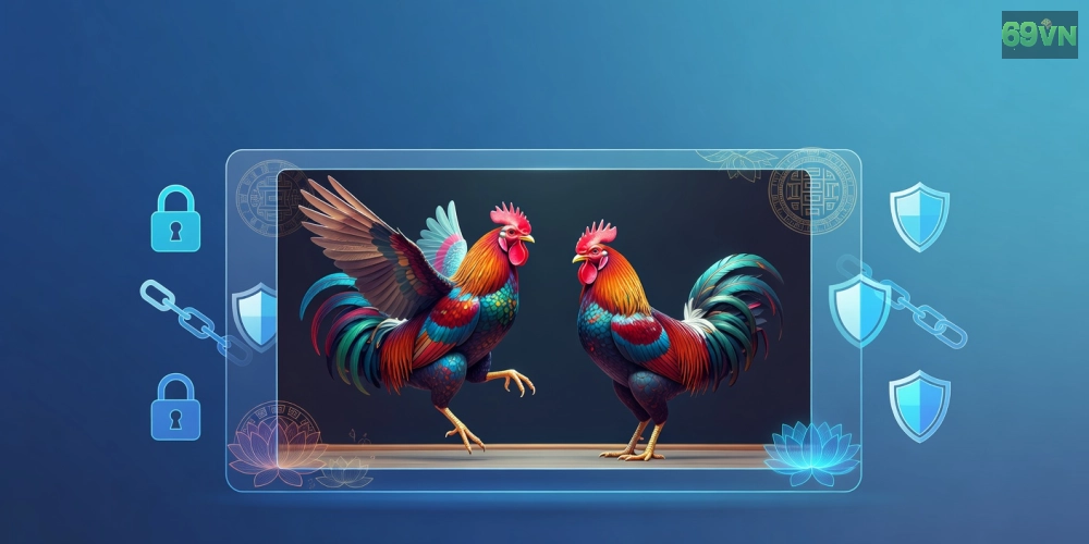 Minh họa khái niệm đá gà cựa dao 69vn qua hình ảnh nền tảng cá cược trực tuyến chuyên nghiệp