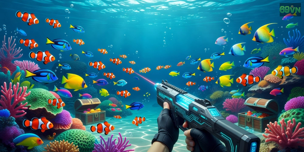 Minh họa khái niệm game bắn cá online 69vn với đồ họa sống động và yếu tố giải trí cao