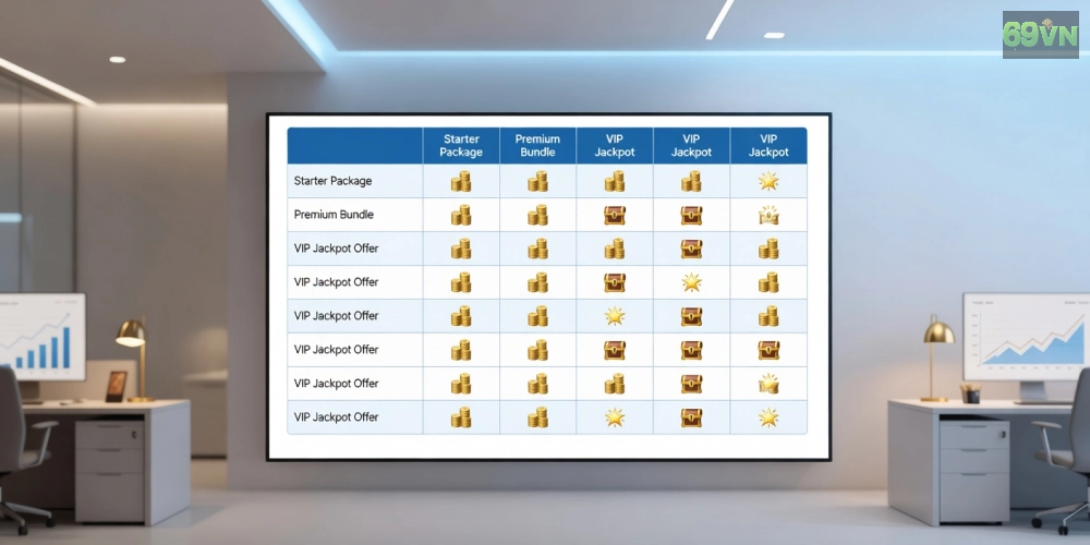 Bảng giá chi tiết các gói cược và ưu đãi game nổ hũ 69vn năm 2025