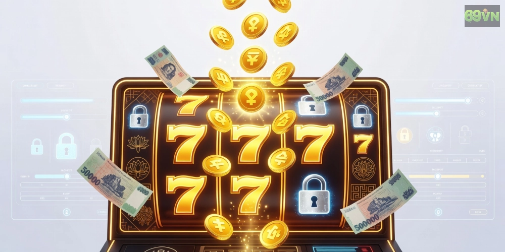 Minh họa khái niệm nổ hũ uy tín trên nền tảng 69vn với jackpot hấp dẫn